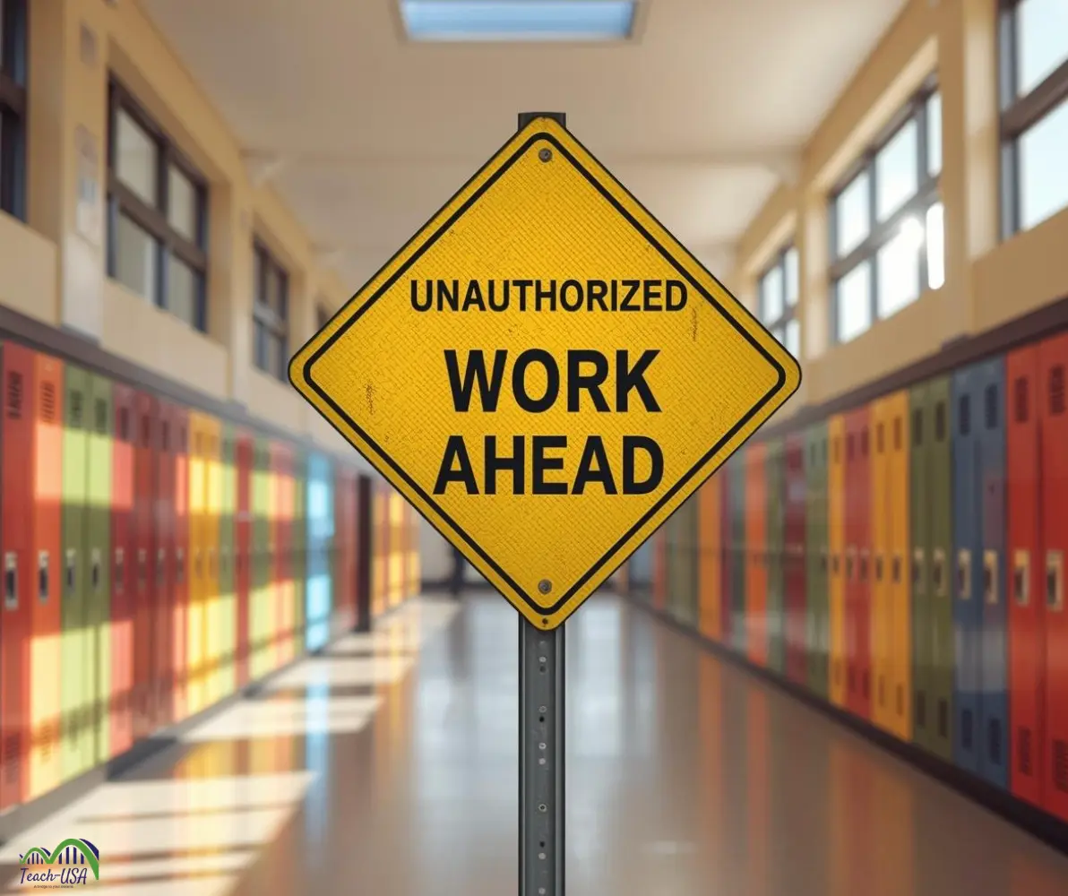 unauthorized work ahead