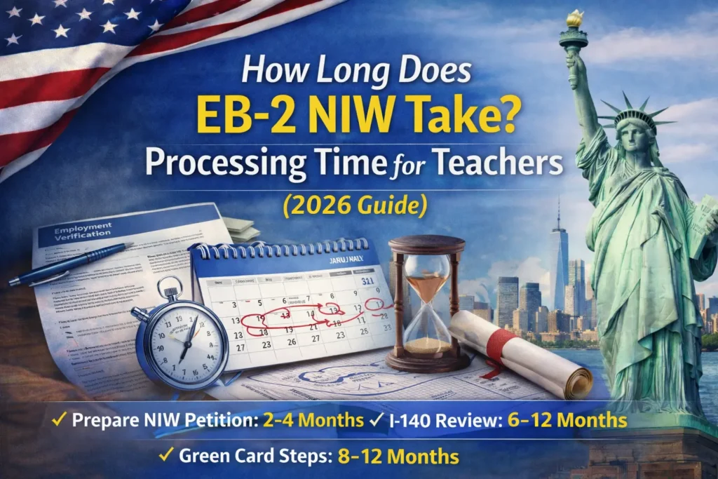 EB-2 NIW processing time for teachers explained in a 2026 timeline guide